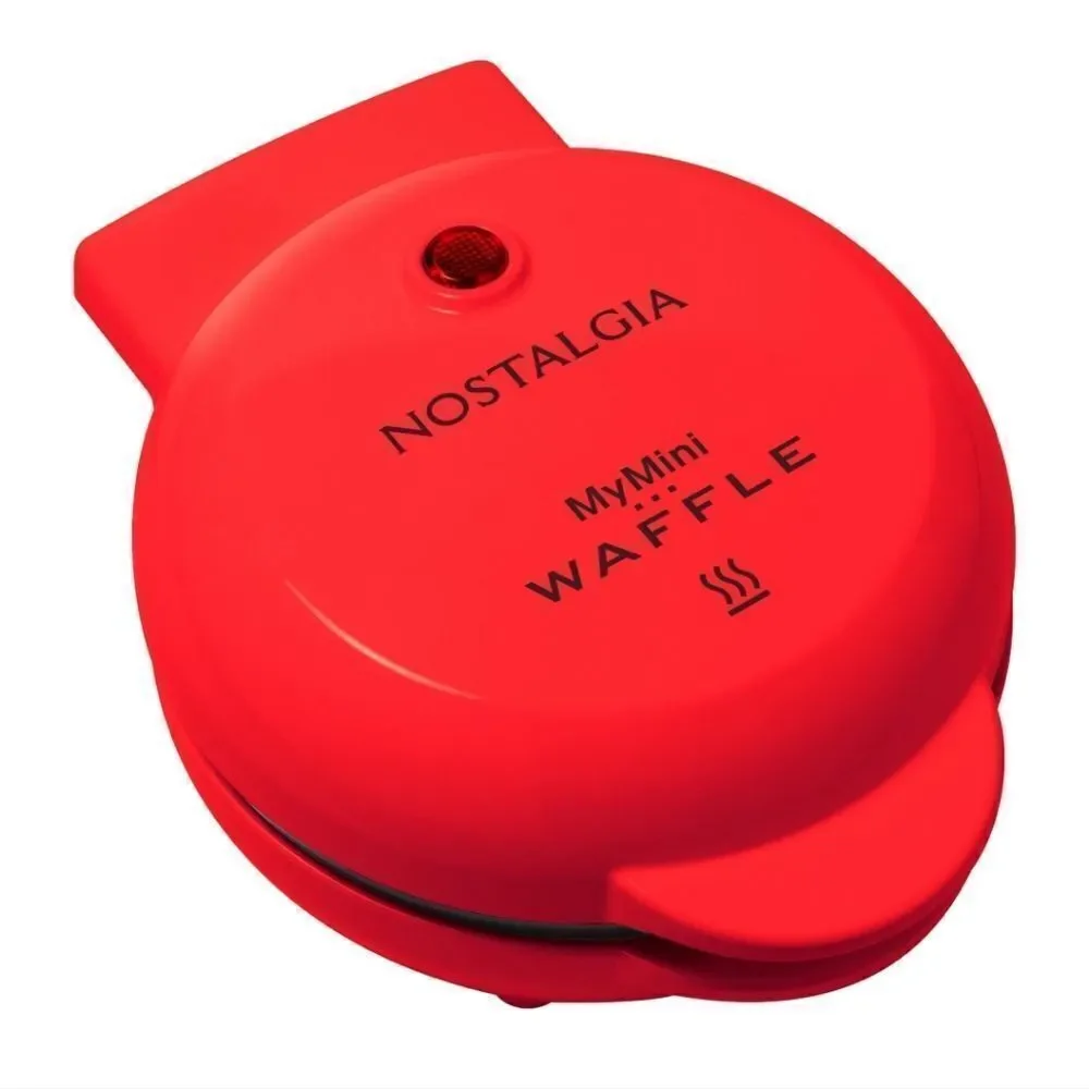 NEW NOSTALGIA MyMini Red Waffle Maker